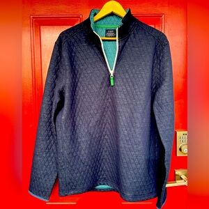 NWOT J CREW sL men’s 1/4 zip-blue/green-quilted in/out